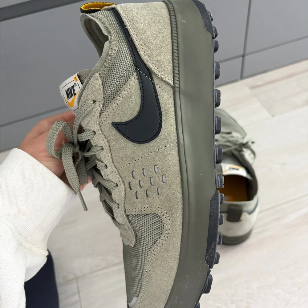 Nike Men’s Sneakers Olive Green with Black Swoosh
